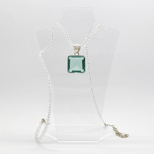 Silberanhänger Obsidian meerblau Quadrat 2 x 2 cm - Perla d'Oro