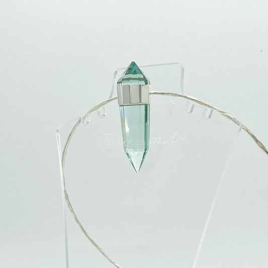 Silberanhänger Obsidian meerblau Kristall, facettierter blaugrüner Kristall – eleganter Tipico-eigenArt Schmuck