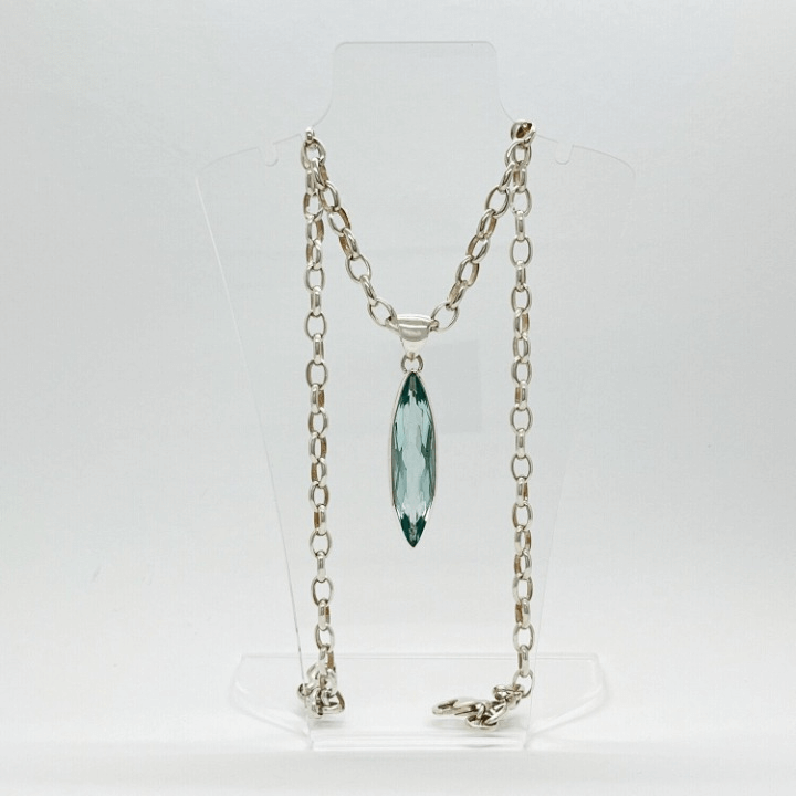 Silberanhänger Obsidian meerblau 1 x 4 cm - Perla d'Oro