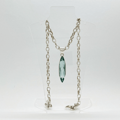 Silberanhänger Obsidian meerblau 1 x 4 cm - Perla d'Oro