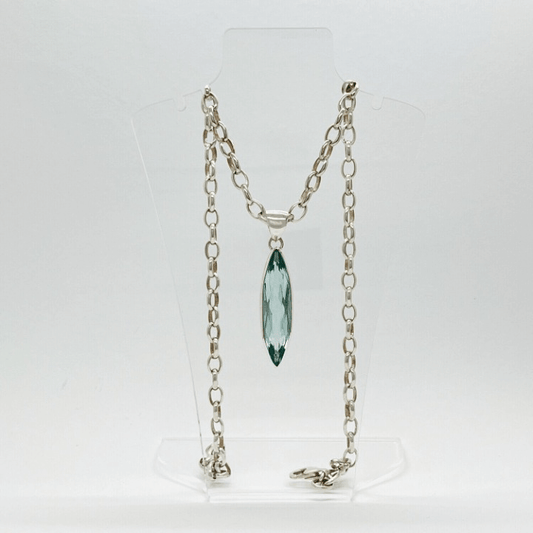 Silberanhänger Obsidian meerblau 1 x 4 cm - Perla d'Oro