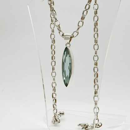 Silberanhänger Obsidian meerblau 1 x 4 cm - Perla d'Oro