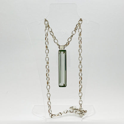 Silberanhänger Obsidian meerblau Rechteck (box) 1 x 5 cm