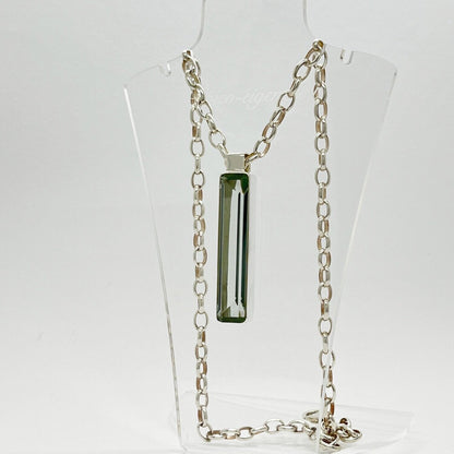 Silberanhänger Obsidian meerblau Rechteck (box) 1 x 5 cm