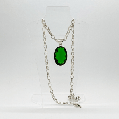 Silberanhänger Obsidian smaragdgrün Oval 2 x 3 cm - Perla d'Oro