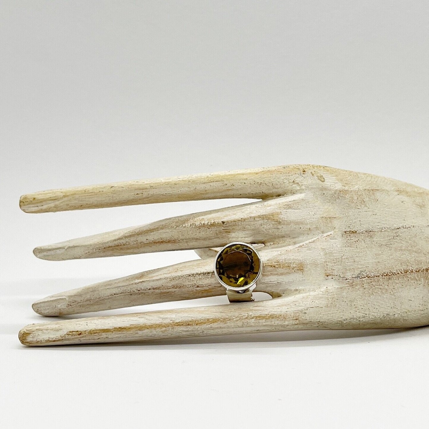 Silberring mit goldbraunem Obsidian, runder Stein Ø ca. 1,5 cm