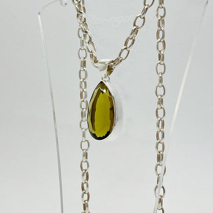 Silberanhänger Obsidian goldbraun Tropfen 1,5 × 3 cm, aus 925er Silber (Anhänger ohne Kette)