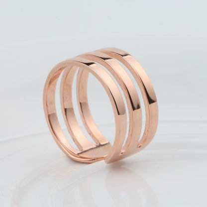 Verstellbare U-förmige Ringe aus 990er Sterlingsilber im Gold-Look - Perla d'Oro