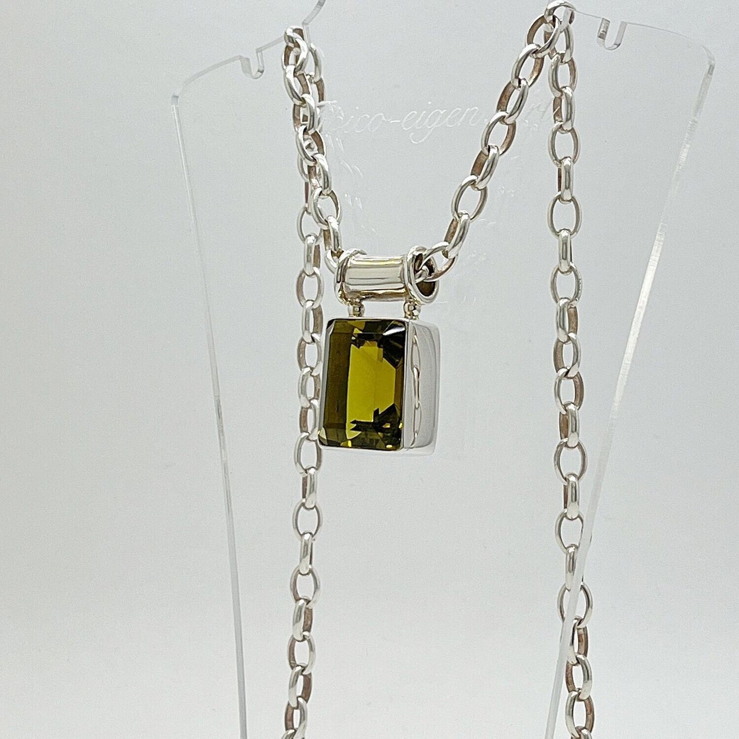 Silberanhänger Obsidian goldbraun, rechteckig 1,5×2 cm, massiv 925er Silber, Anhänger ohne Kette