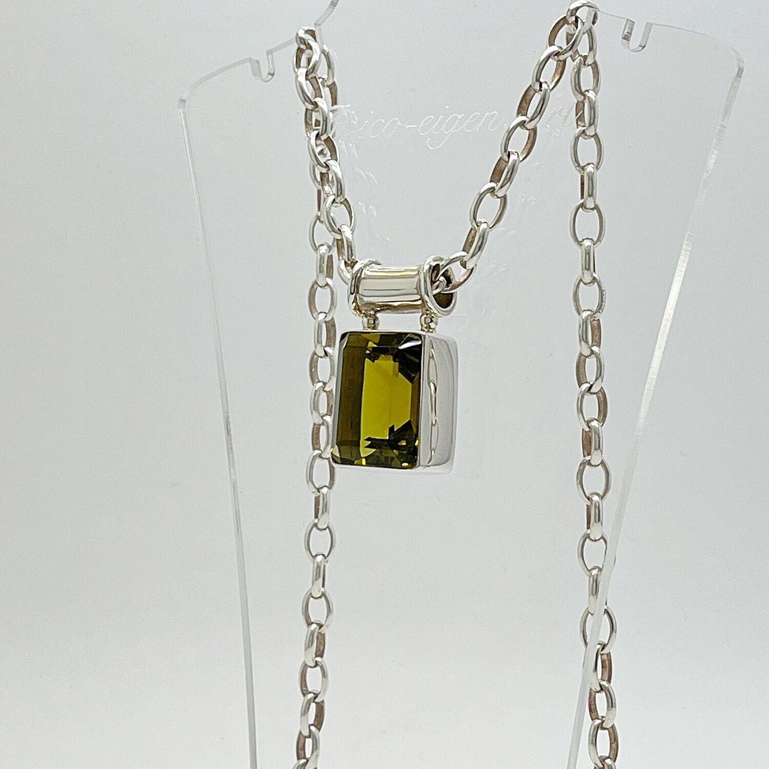 Silberanhänger Obsidian goldbraun, rechteckig 1,5×2 cm, massiv 925er Silber, Anhänger ohne Kette