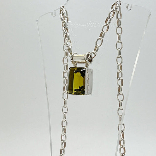 Silberanhänger Obsidian goldbraun, rechteckig 1,5×2 cm, massiv 925er Silber, Anhänger ohne Kette