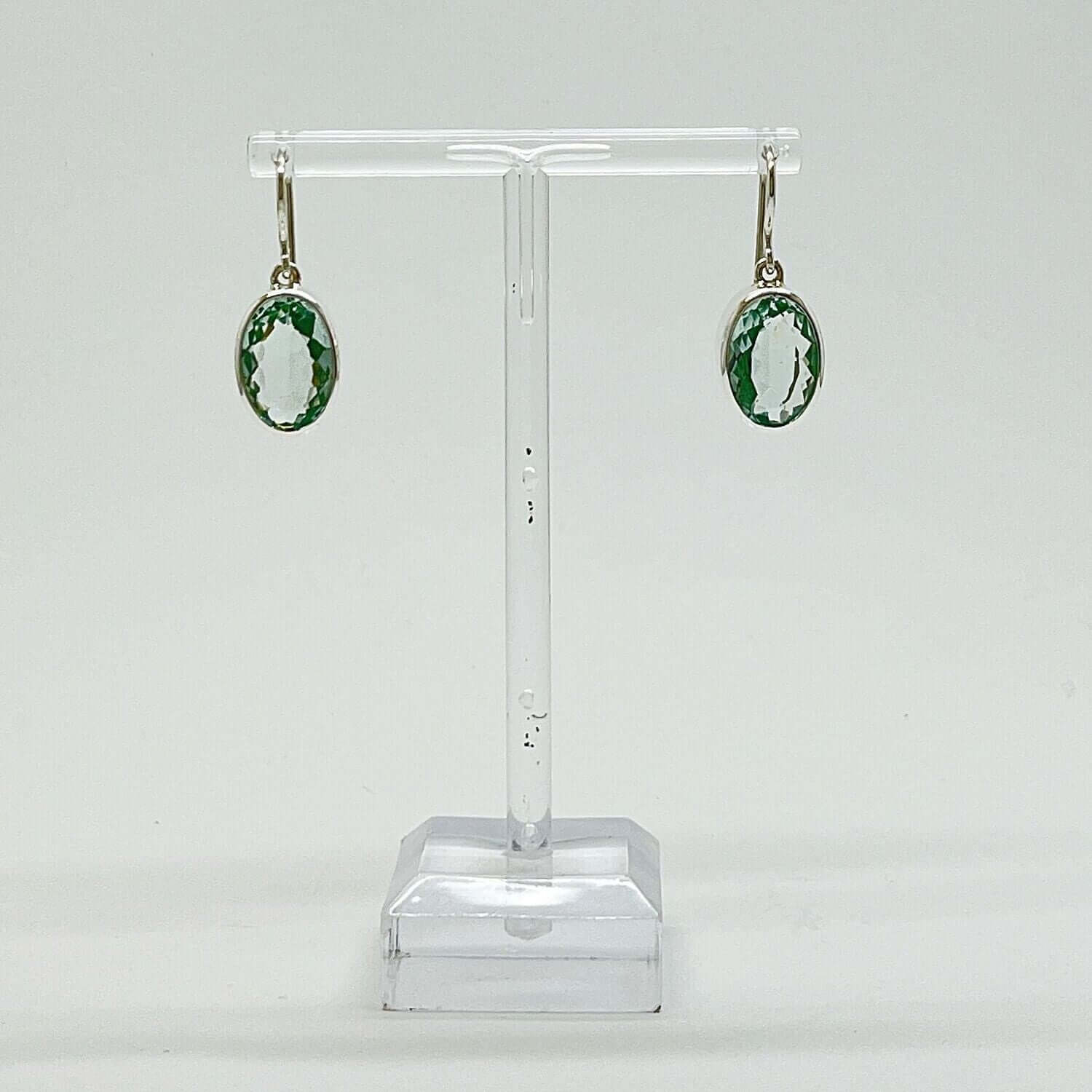 Ohrhänger Obsidian meerblau Oval 1 x 1,5 cm – elegante Schmuckstücke aus 925 Silber für jeden Anlass.