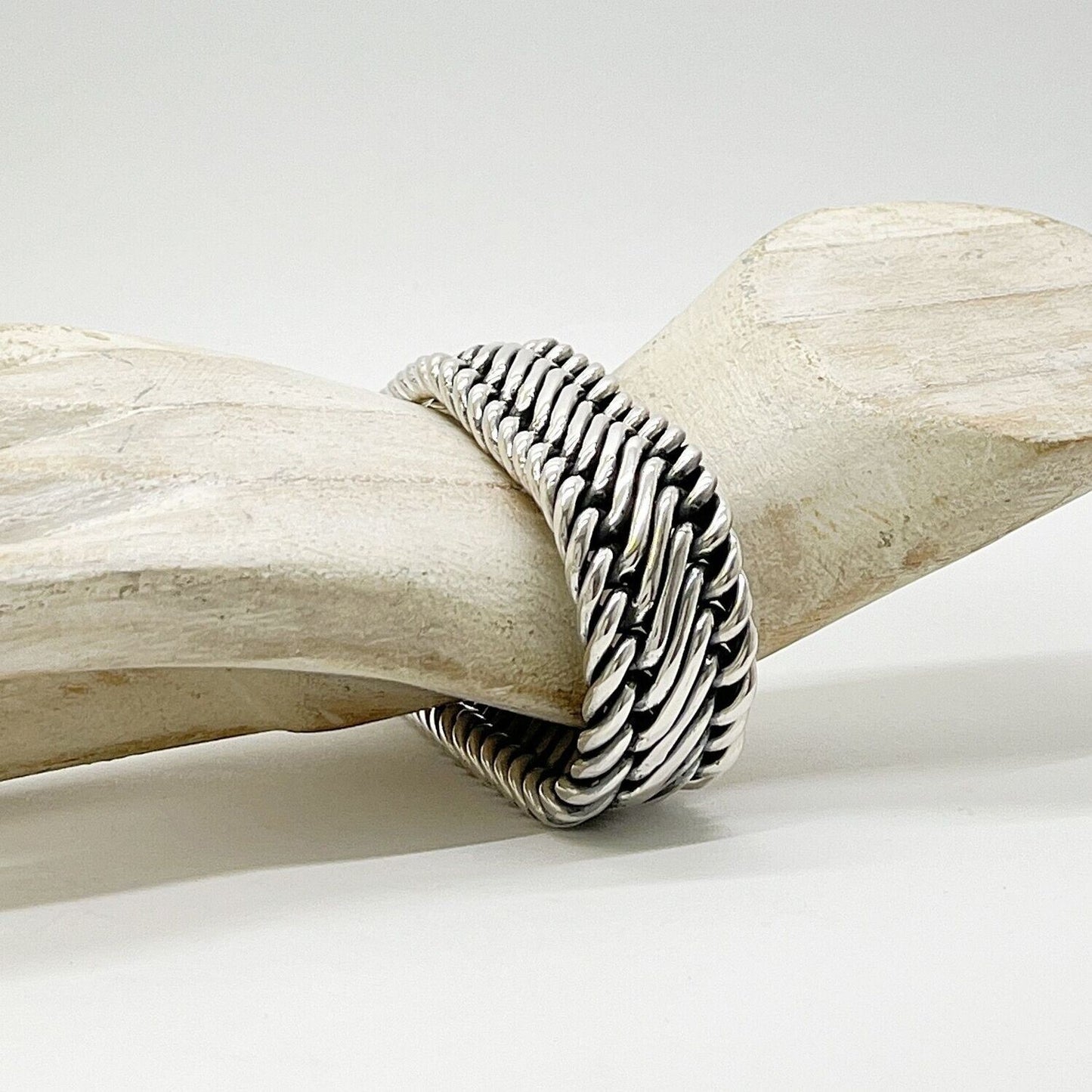 Silberarmband Linea Nobile aus massivem 925er Sterlingsilber, Unisex Rope-Optik