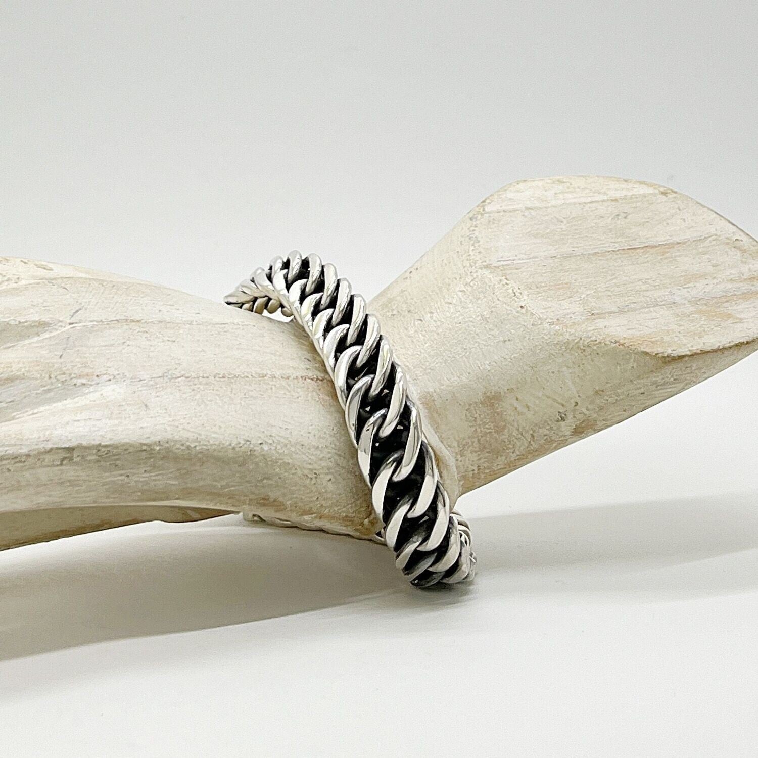 Armband Argentia aus massivem 925 Sterling Silber, breites Rope-Kettendesign – Tipico-eigenArt