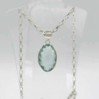 Silberanhänger Obsidian meerblau Oval 2 x 3 cm - Perla d'Oro