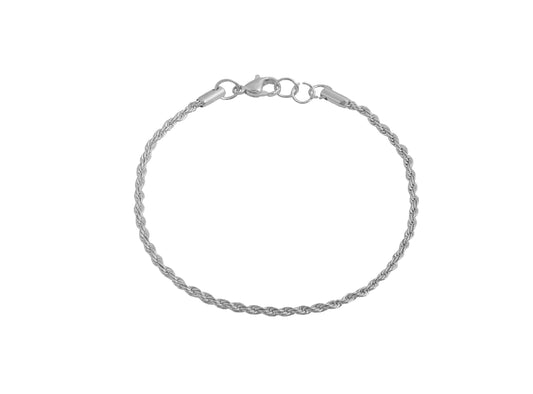 Edelstahlarmband im Kordelmuster - Silber - Perla d'Oro