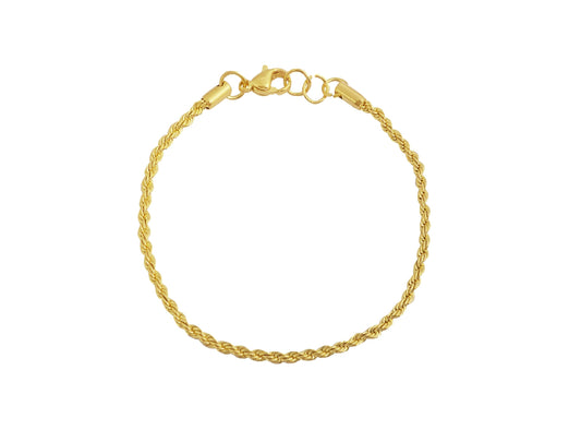 Edelstahlarmband im Kordelmuster - Gold - Perla d'Oro