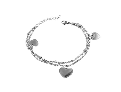 Damenarmband mit Herz Anhänger - Perla d'Oro