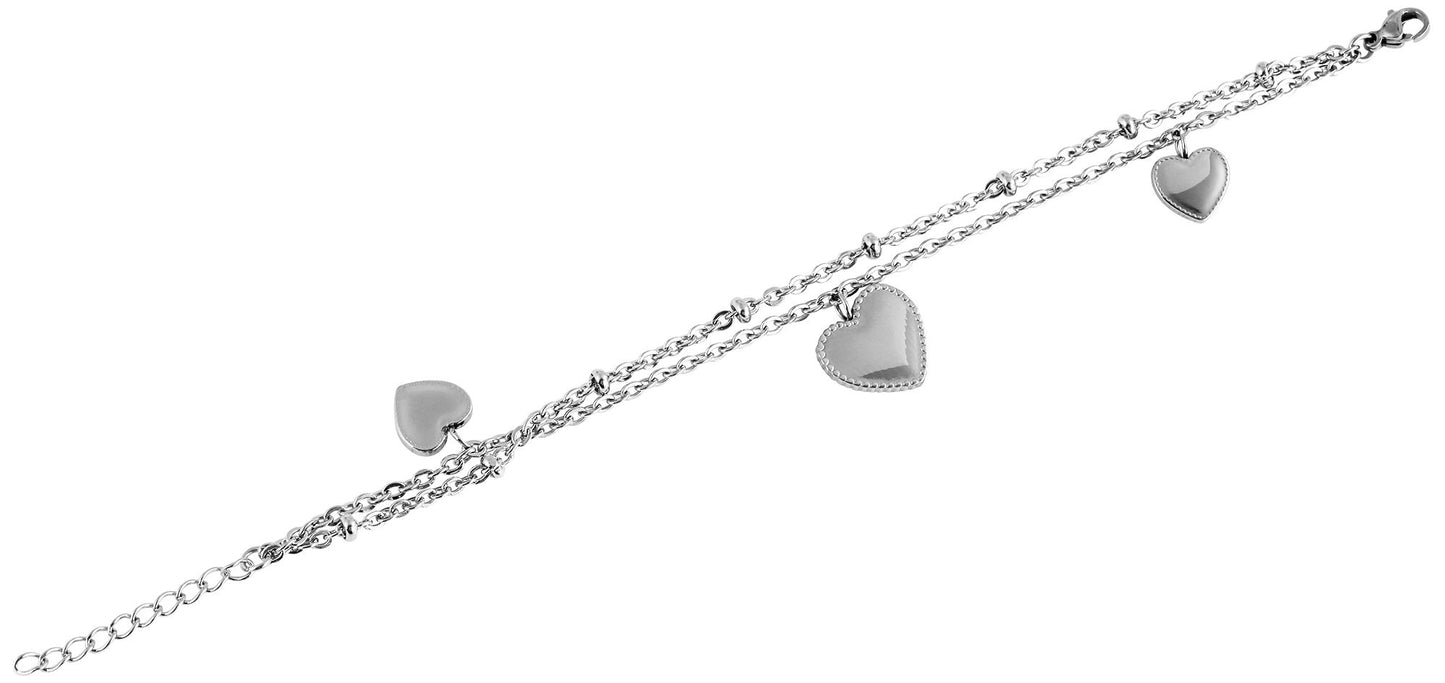 Damenarmband mit Herz Anhänger - Perla d'Oro