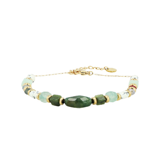 Edelstahlarmband mit Naturstein – Achat - Perla d'Oro