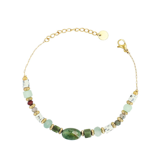 Edelstahlarmband mit Naturstein – Achat - Perla d'Oro