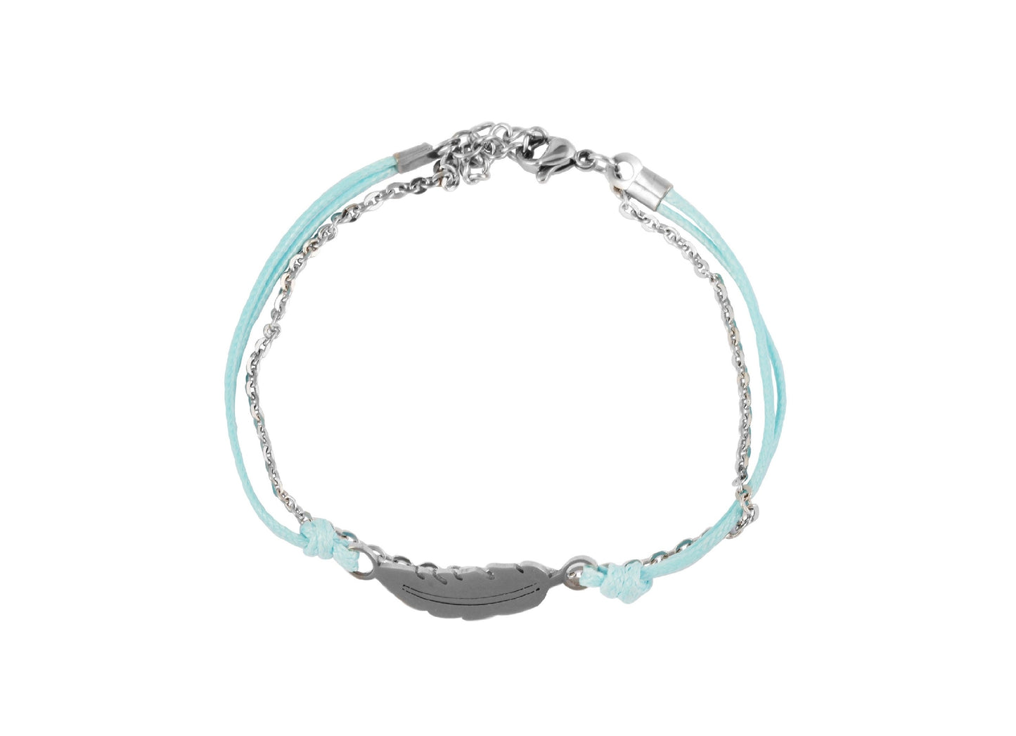 Edelstahlarmband mit Feder Anhänger - Perla d'Oro