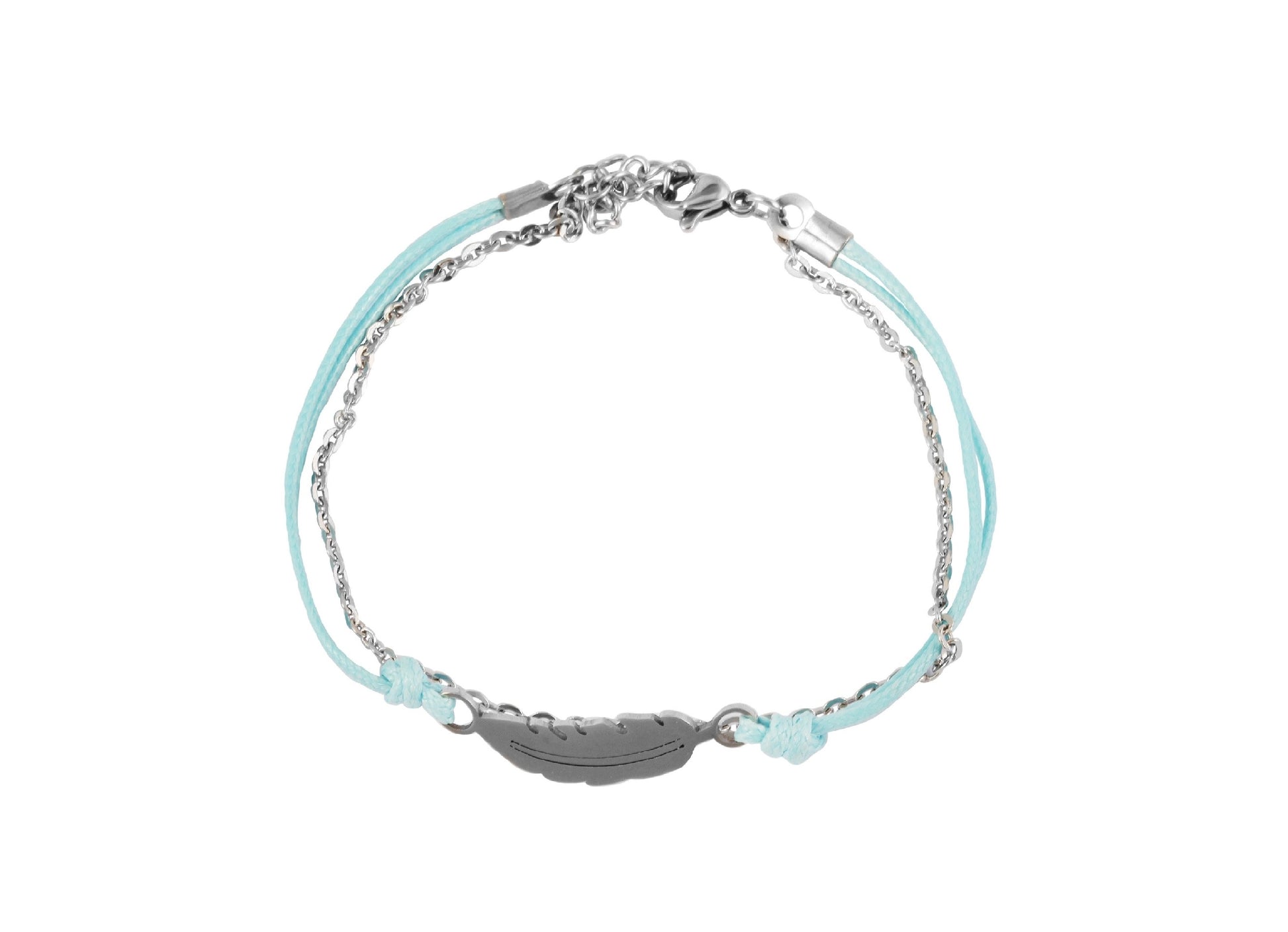 Edelstahlarmband mit Feder Anhänger - Perla d'Oro