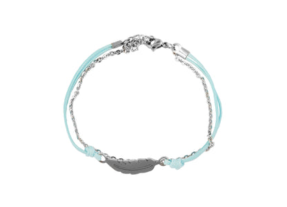 Edelstahlarmband mit Feder Anhänger - Perla d'Oro