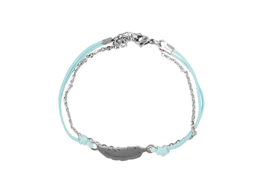 Edelstahlarmband mit Feder Anhänger - Perla d'Oro