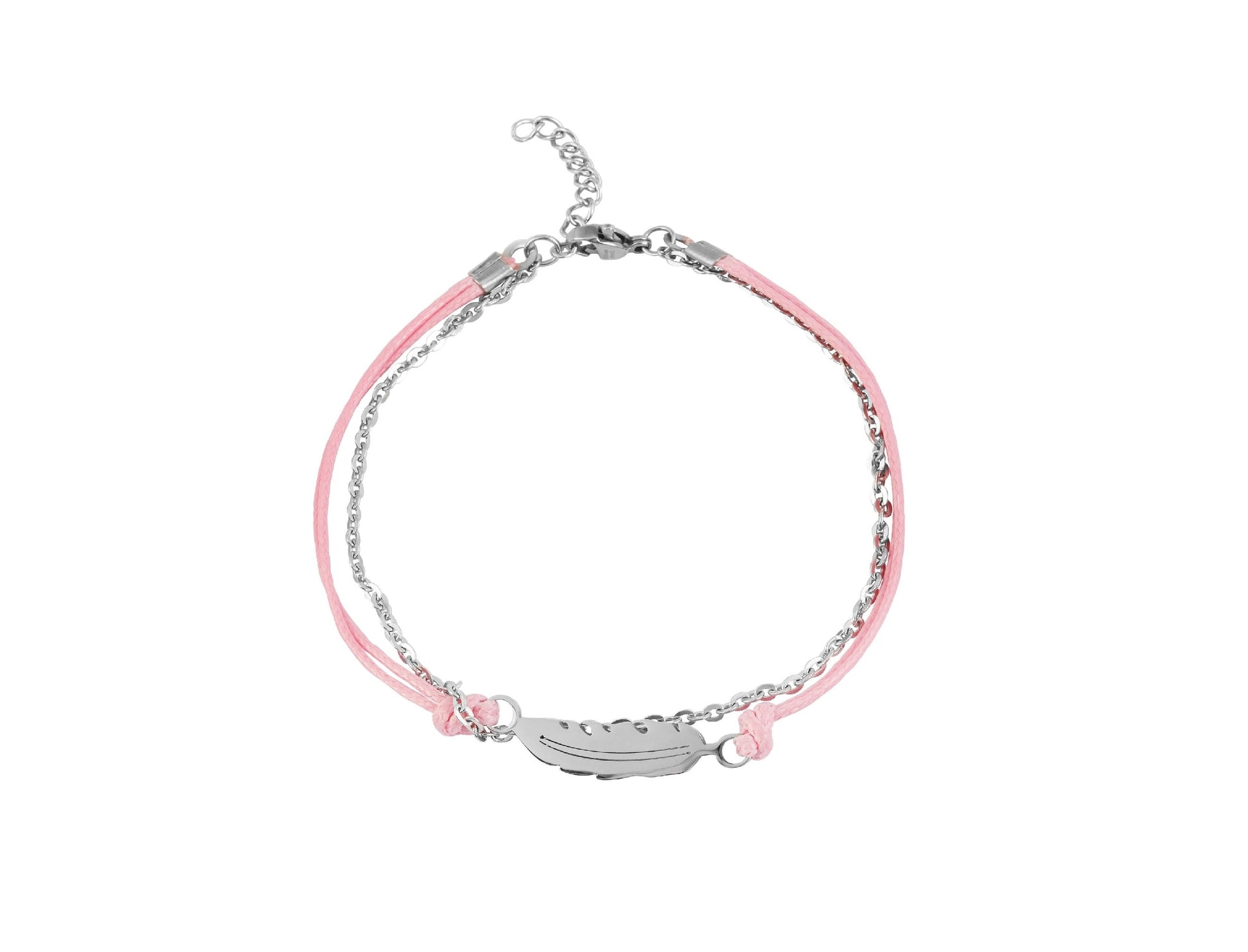 Edelstahlarmband mit Feder Anhänger - Perla d'Oro