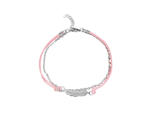 Edelstahlarmband mit Feder Anhänger - Perla d'Oro