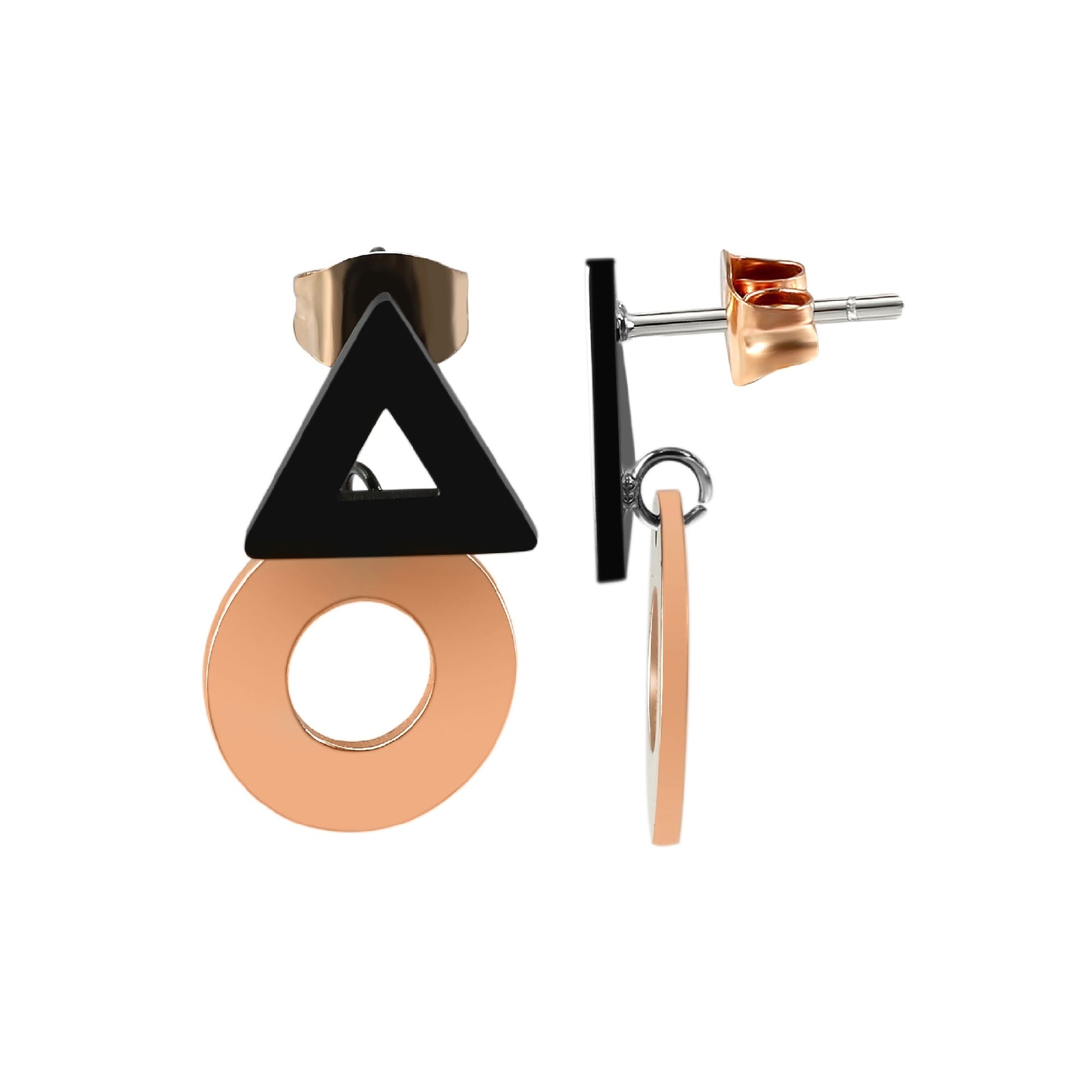 Edelstahl Ohrstecker GeoLuxe - Perla d'Oro