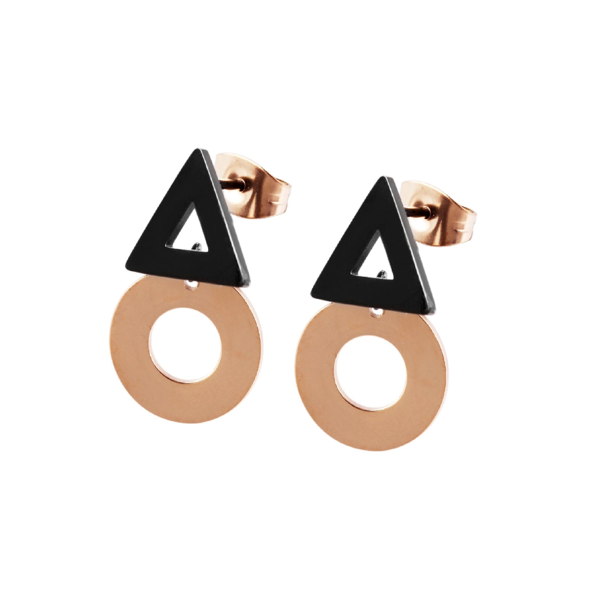 Edelstahl Ohrstecker GeoLuxe - Perla d'Oro