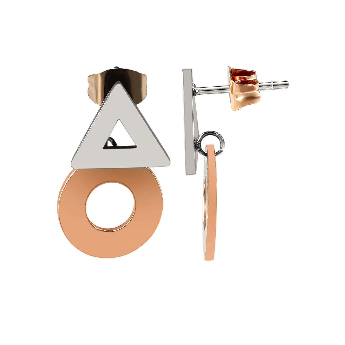 Edelstahl Ohrstecker GeoLuxe - Perla d'Oro