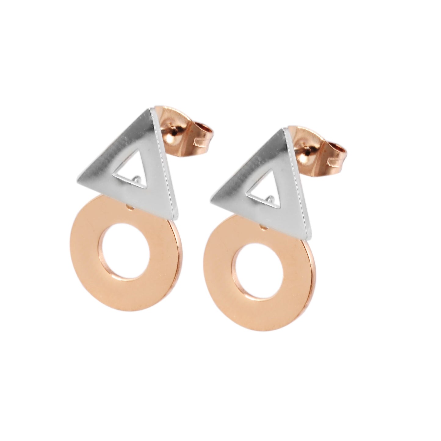 Edelstahl Ohrstecker GeoLuxe - Perla d'Oro