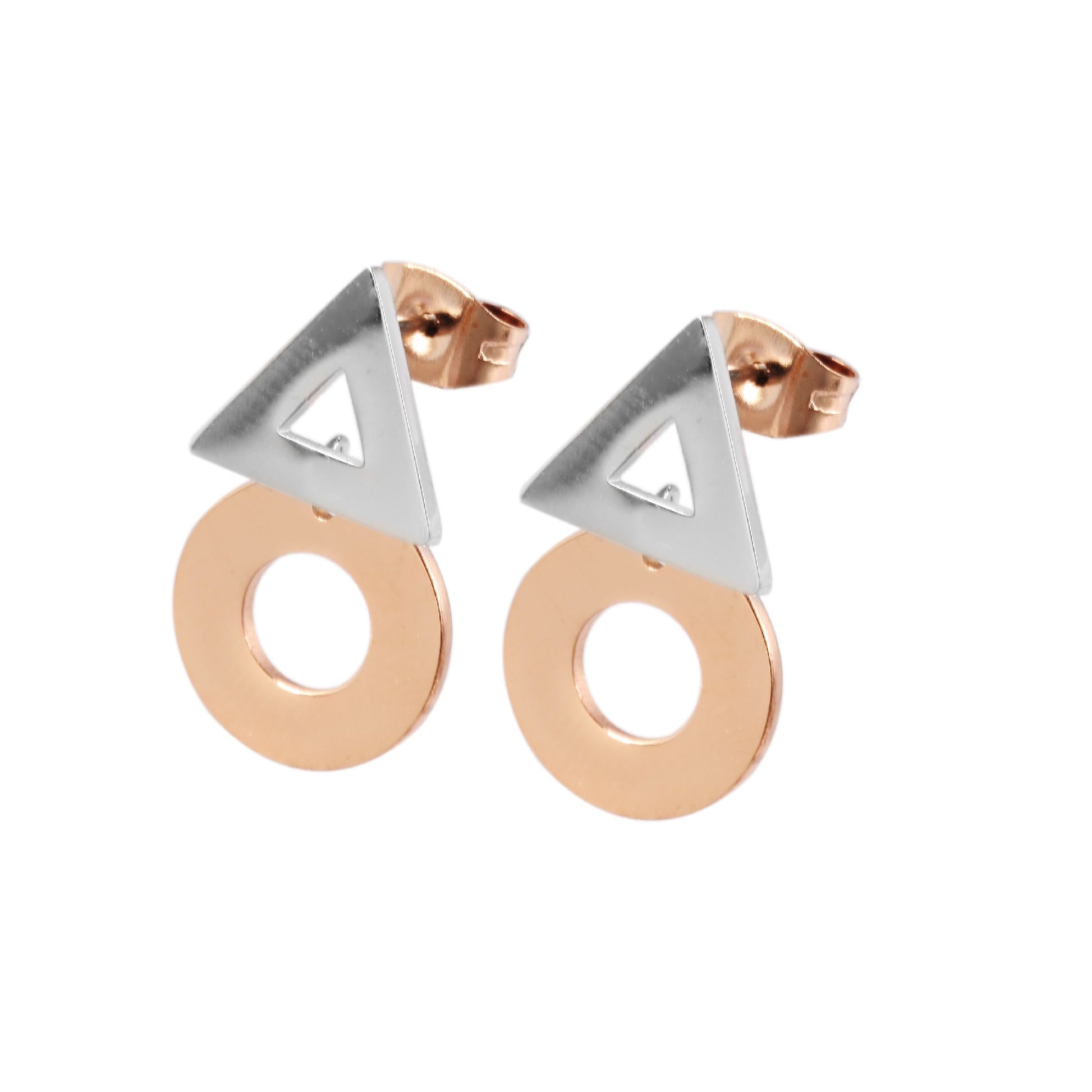 Edelstahl Ohrstecker GeoLuxe - Perla d'Oro