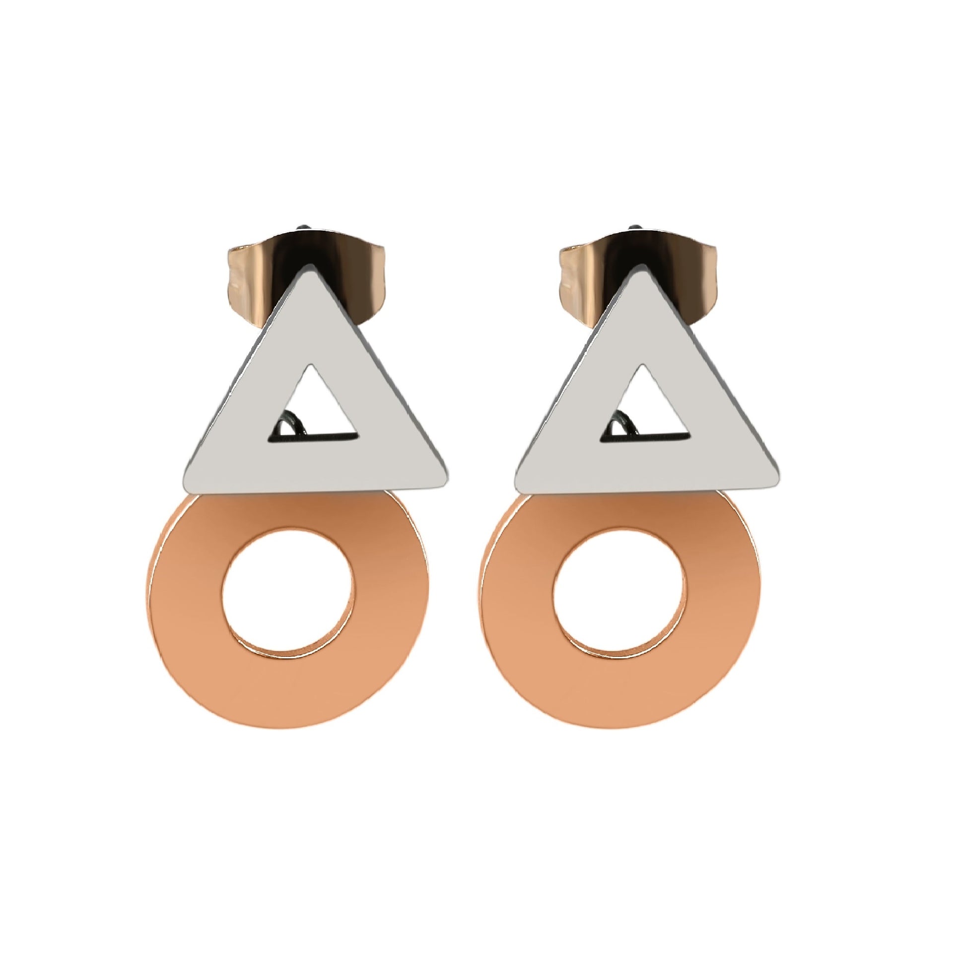 Edelstahl Ohrstecker GeoLuxe - Perla d'Oro