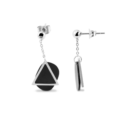 Edelstahl Ohrstecker DuoMotion - Perla d'Oro