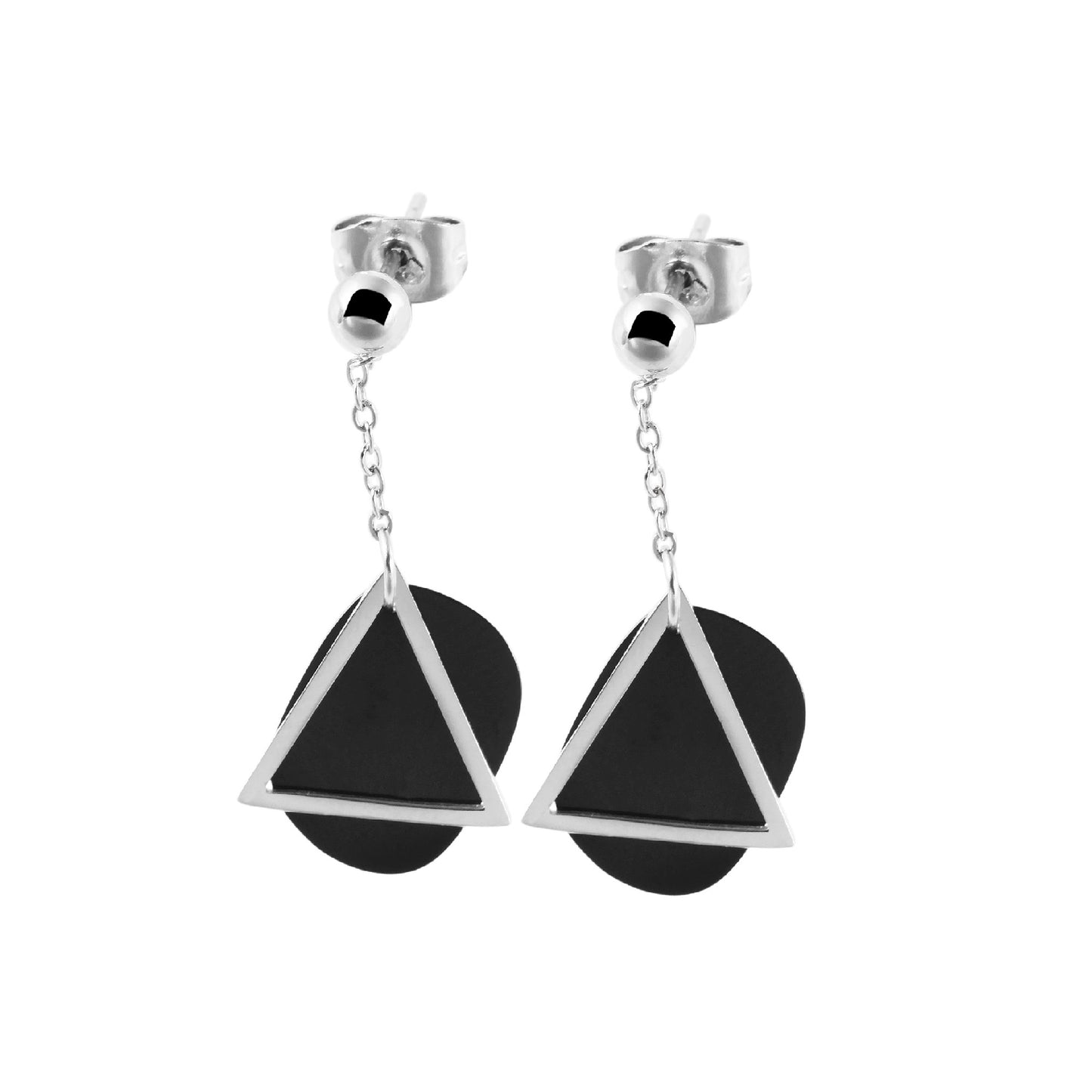 Edelstahl Ohrstecker DuoMotion - Perla d'Oro