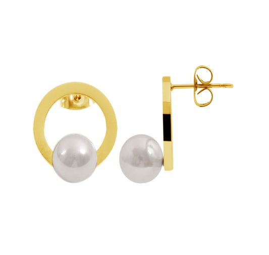 Edelstahl Ohrstecker Gioia Perlata - Perla d'Oro
