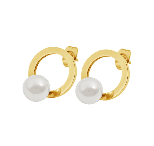 Edelstahl Ohrstecker Gioia Perlata - Perla d'Oro