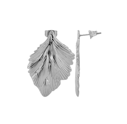 Edelstahl Ohrstecker Lia Blatt-Design - Perla d'Oro
