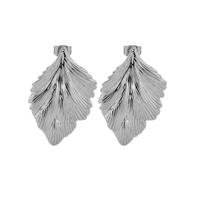 Edelstahl Ohrstecker Lia Blatt-Design - Perla d'Oro