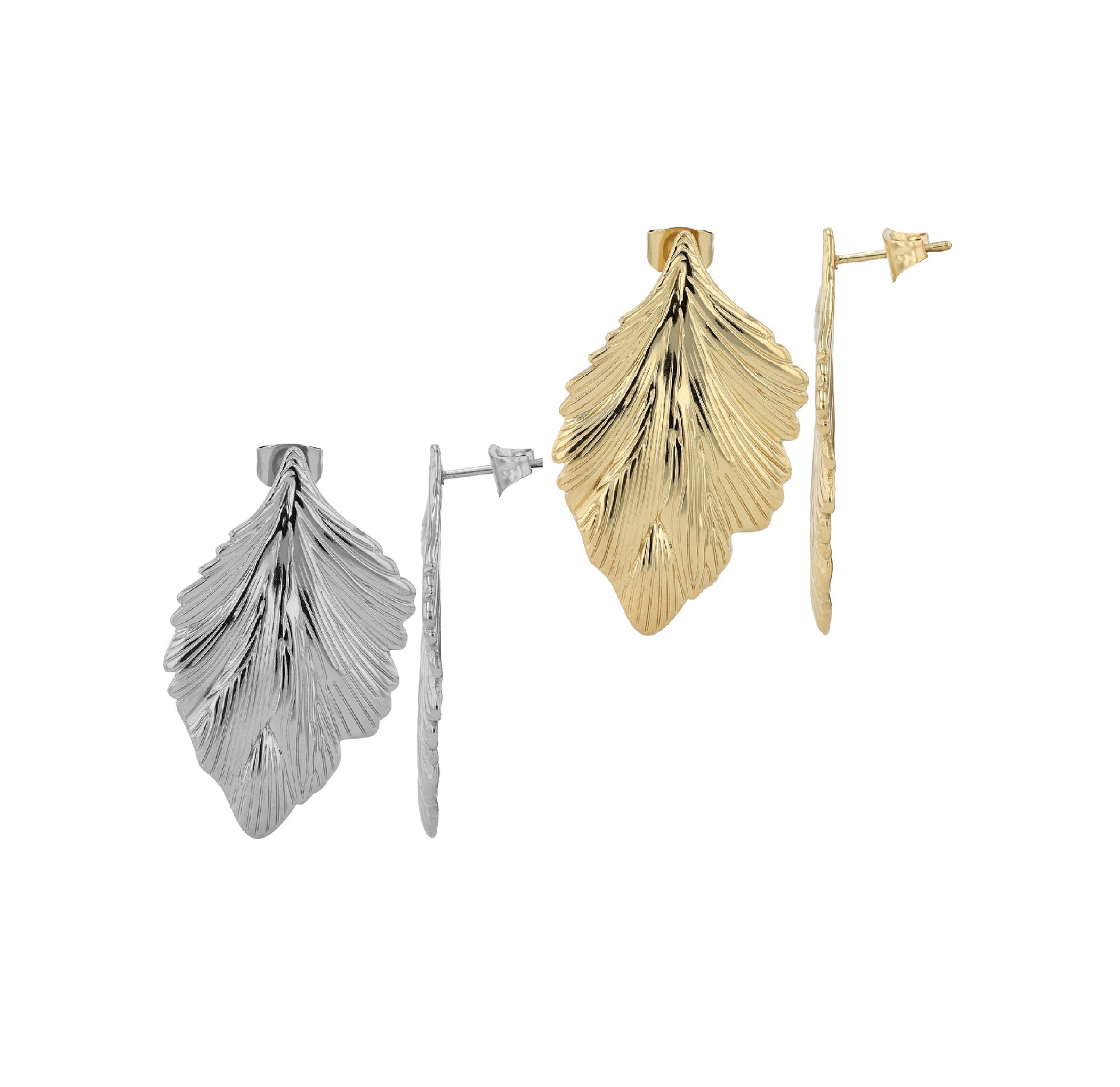 Edelstahl Ohrstecker Lia Blatt-Design - Perla d'Oro