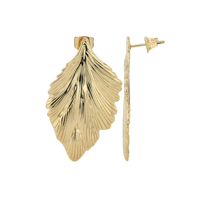 Edelstahl Ohrstecker Lia Blatt-Design - Perla d'Oro