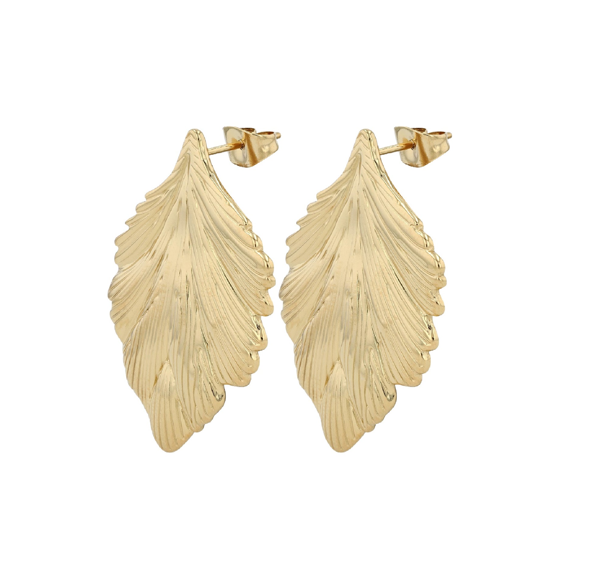 Edelstahl Ohrstecker Lia Blatt-Design - Perla d'Oro