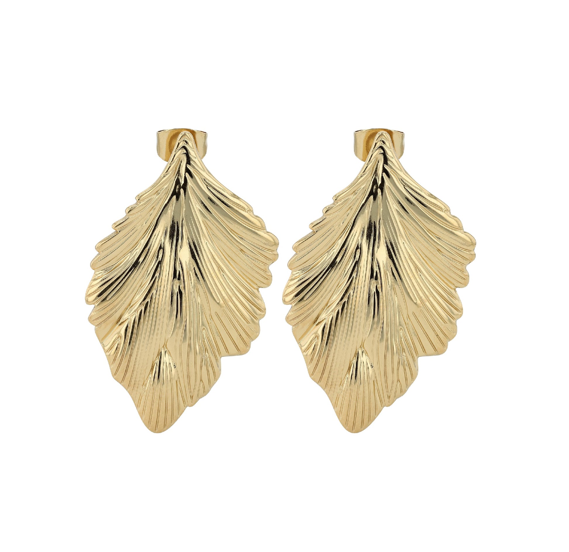 Edelstahl Ohrstecker Lia Blatt-Design - Perla d'Oro