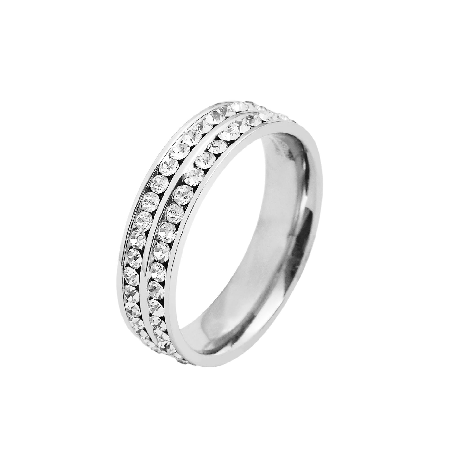 Damenring aus Edelstahl mit Zirkonia Modell Celestia - Perla d'Oro