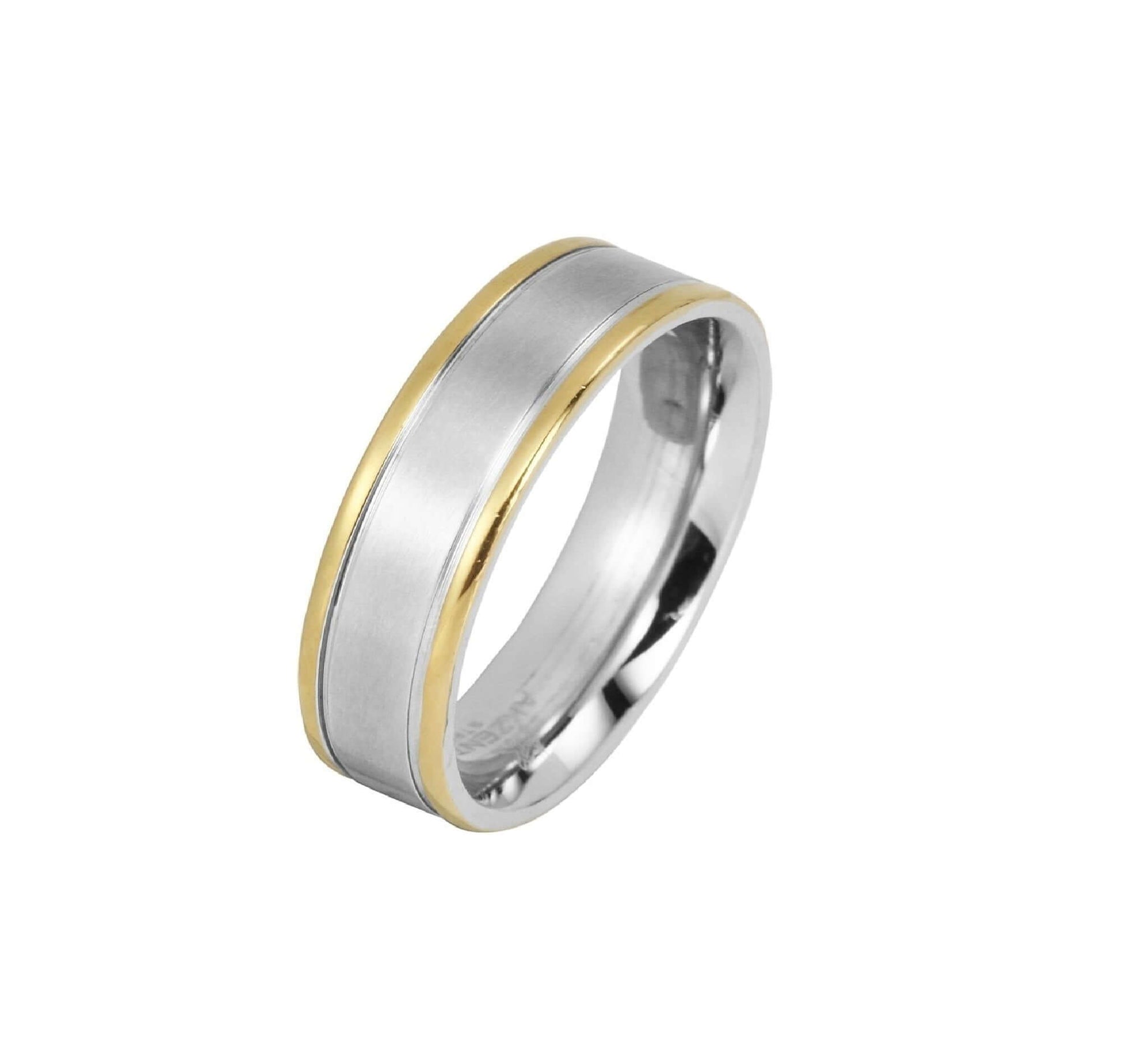 Herrenring aus Edelstahl Aurum Linea - Perla d'Oro