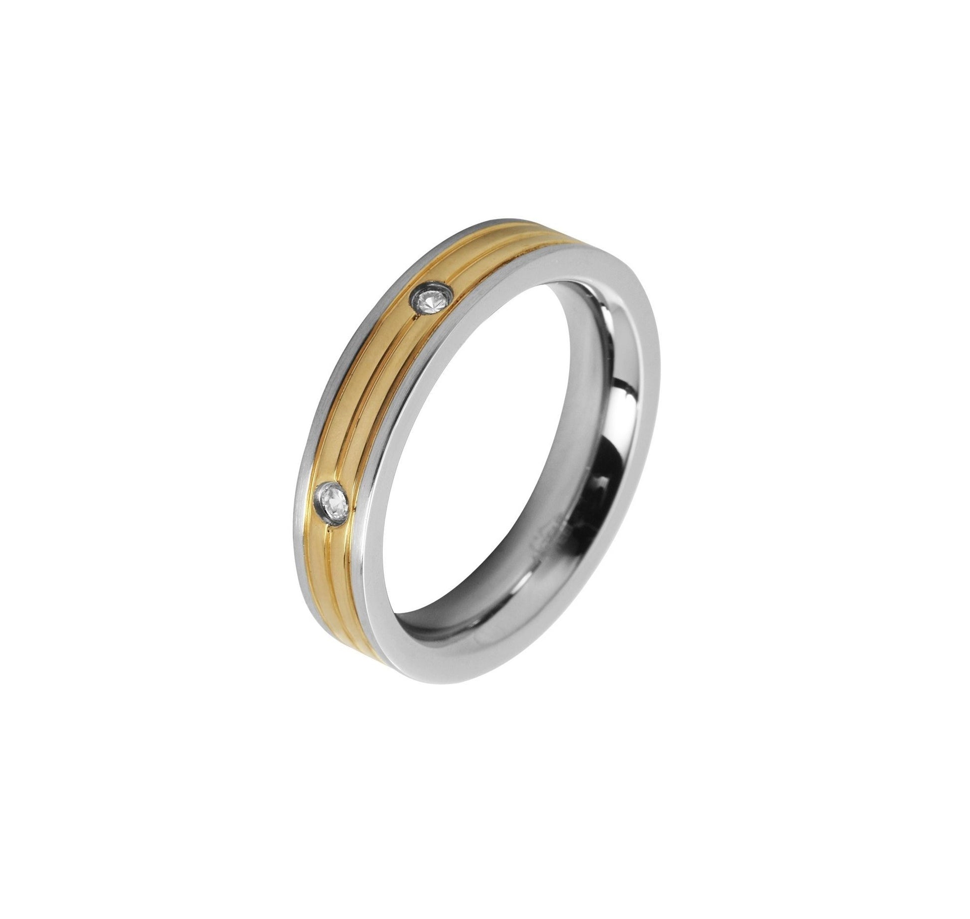 Damenring aus Edelstahl mit Zirkonia Modell Luna Chiara - Perla d'Oro